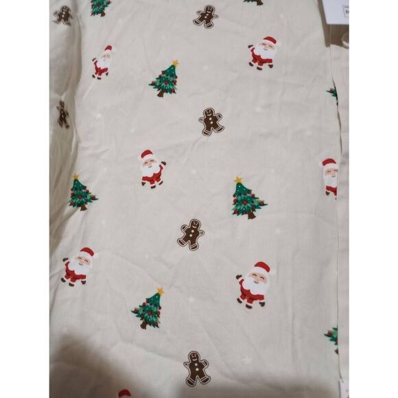 Denim and Flower Shirt Men's Medium Christmas Button Front Short Sleeve Tan Chri - Picture 3 of 8